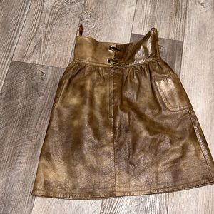 Vintage Leather brown Renaissance buckle battle Cosplay skirt Med 100% leather